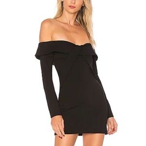 Ale by Alessandra Off the Shoulders Black Mini Dress